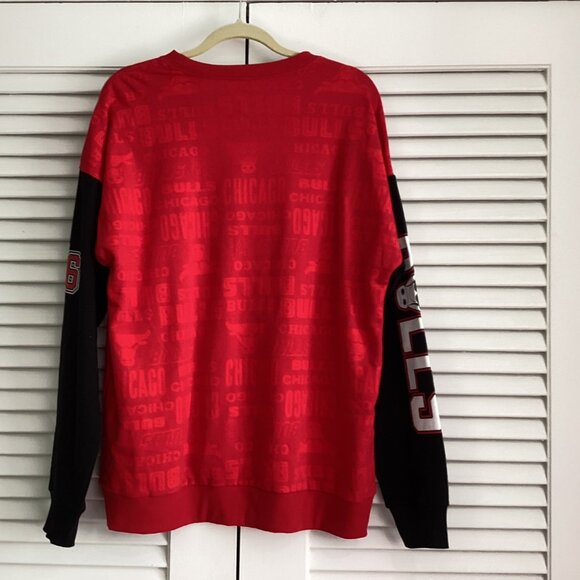 Chicago Bulls NBA Red/Black “Established 1966" Long Sleeve Sweatshirt Mens Size - Picture 2 of 13